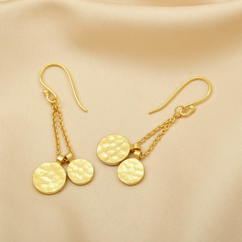 Round Disc Textured Earrings - La Vitá Jewels