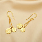 Round Disc Textured Earrings - La Vitá Jewels