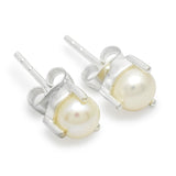 Silver Plated Pearl  Stud Earrings