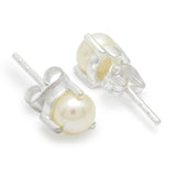 Silver Plated Pearl  Stud Earrings