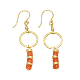 Carnelian Amazonite  Dangle Earrings