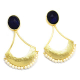 Black Onyx Pearl  Stud Earrings