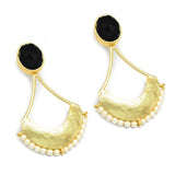 Black Onyx Pearl  Stud Earrings