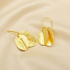 Leafy Leaf Textured Earrings - La Vitá Jewels