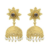 Indian Jhumki Jhumka Earrings White CZ and Pearls