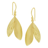 Hammered Metal Leaf Dangle Earrings