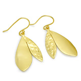 Hammered Metal Leaf Dangle Earrings