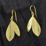 Hammered Metal Leaf Dangle Earrings