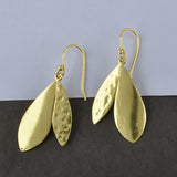 Hammered Metal Leaf Dangle Earrings