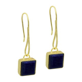 Square Lapis Lazuli Dangle Earrings