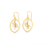 Sterling Silver Marquise with Pearl Drop Earrings - La Vitá Jewels