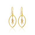 Sterling Silver Marquise with Pearl Drop Earrings - La Vitá Jewels