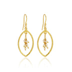 Sterling Silver Marquise with Pearl Drop Earrings - La Vitá Jewels