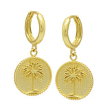 Hoop with tree charm Geometrical Earrings Art Deco