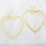 Heart Shape Metal Dangle Earrings