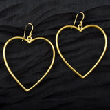 Heart Shape Metal Dangle Earrings