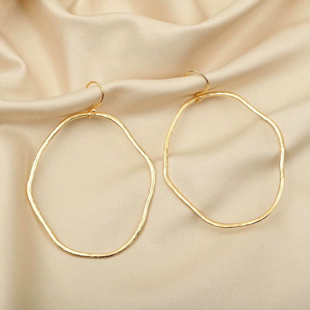 Extra Large Hammered Hoops - La Vitá Jewels