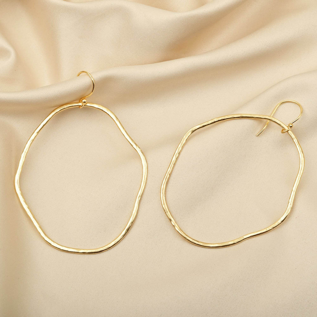 Extra Large Hammered Hoops - La Vitá Jewels