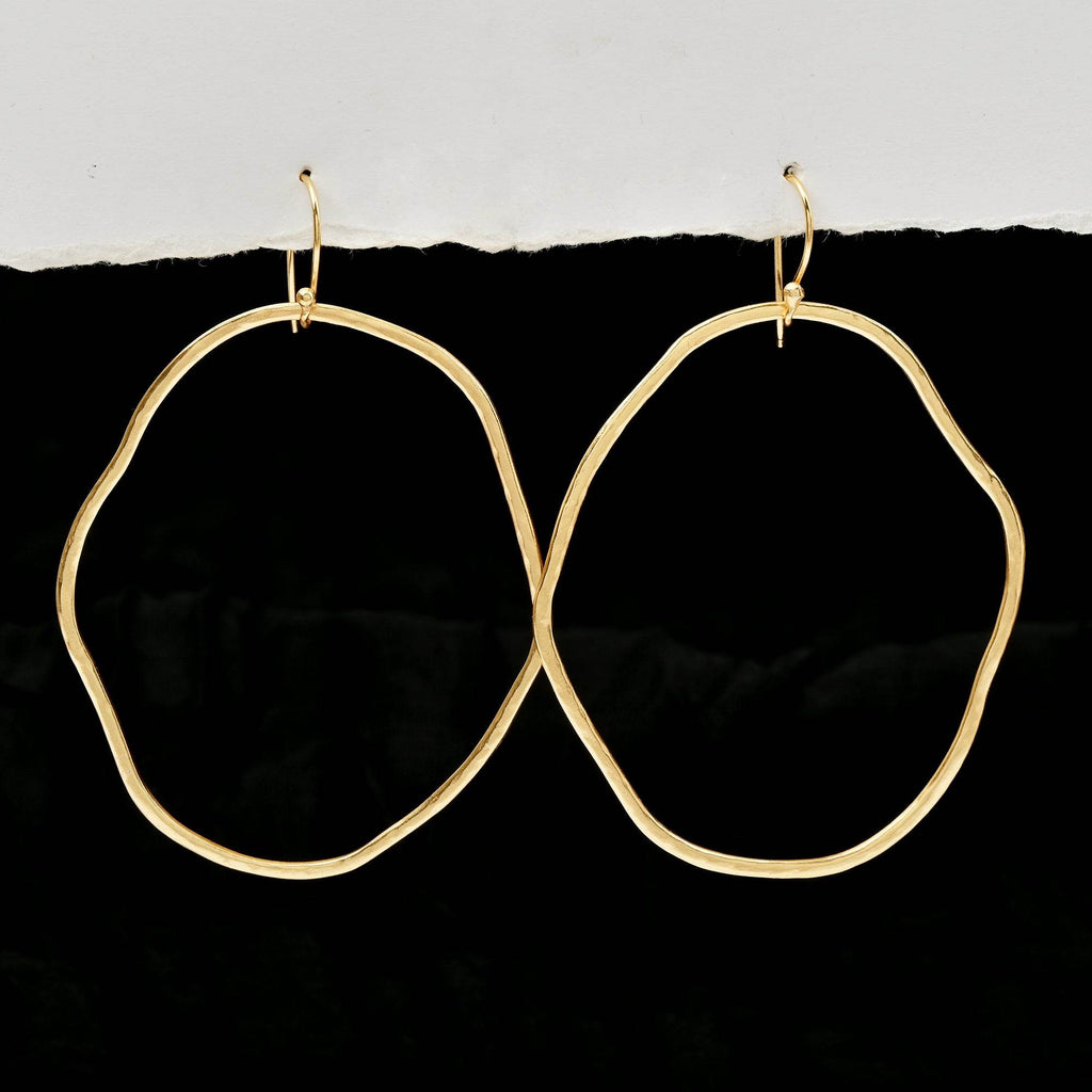Extra Large Hammered Hoops - La Vitá Jewels