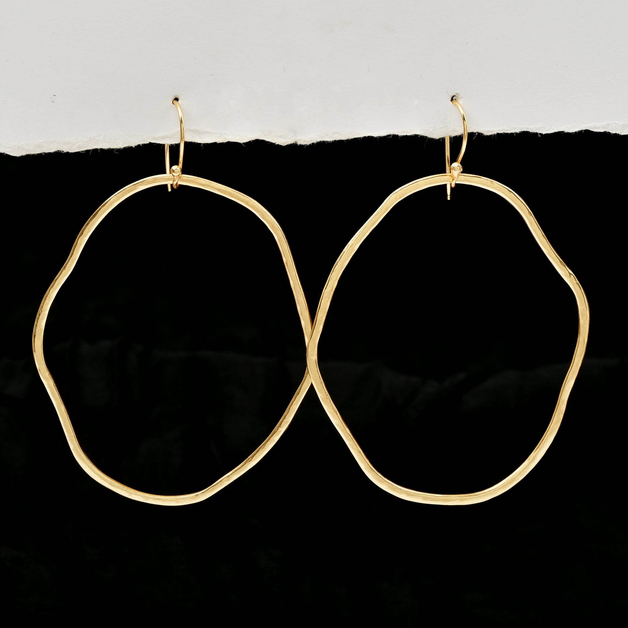 Extra Large Hammered Hoops - La Vitá Jewels