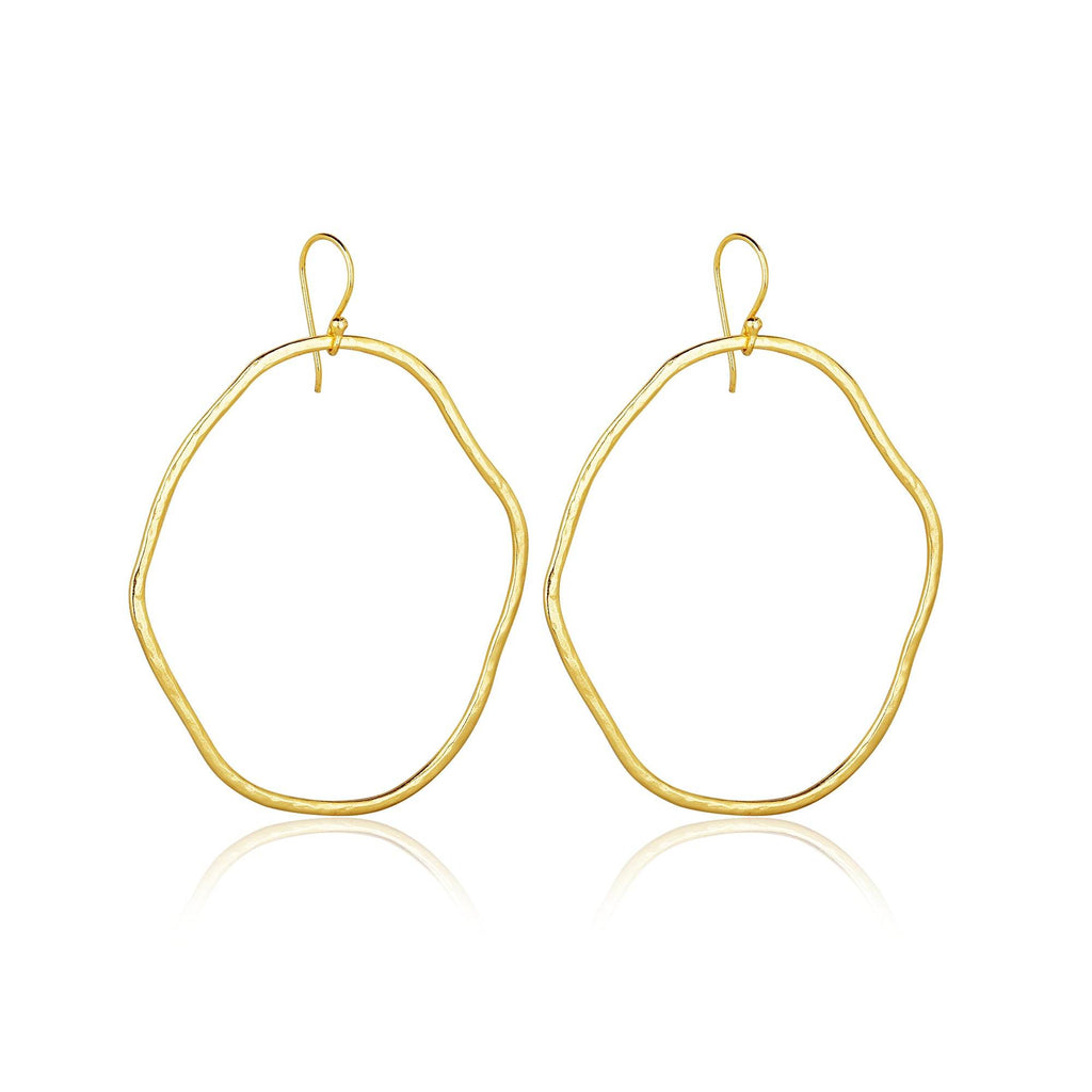 Extra Large Hammered Hoops - La Vitá Jewels