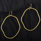 Metal Plain Oval Dangle Earrings