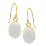 White Druzy  Dangle Earrings