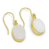 White Druzy  Dangle Earrings