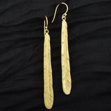 Feather Metal Dangle Earrings