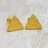 Hammered Triangle Stud Earrings