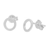 925 Sterling Silver Gold Silver Plated Metal Round Stud Earrings