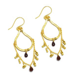 925 Silver  Garnet  Dangle Earrings