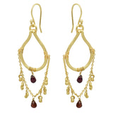 925 Silver  Garnet  Dangle Earrings