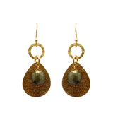 Labradorite Leaf Dangle Earrings