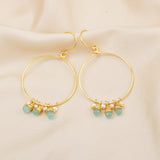 Pink Quartz Turquoise Dangle Earrings