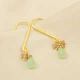 Pearl and Green Chalcy, Labradorite Dangle Earrings