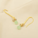 Pearl and Green Chalcy, Labradorite Dangle Earrings