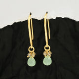 Pearl and Green Chalcy, Labradorite Dangle Earrings