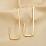 Rectangle shape Hoops Earrings