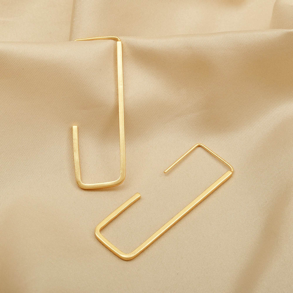 Rectangle shape Hoops Earrings - La Vitá Jewels