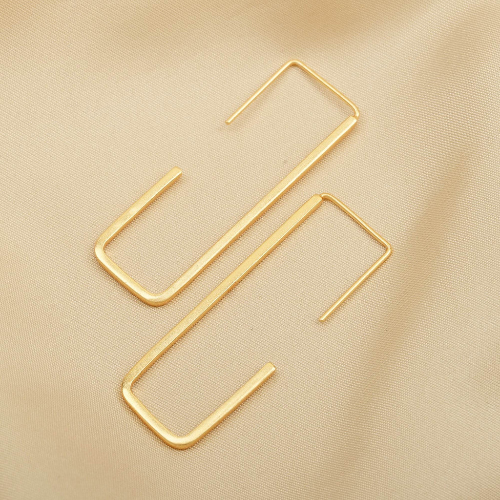 Rectangle shape Hoops Earrings - La Vitá Jewels
