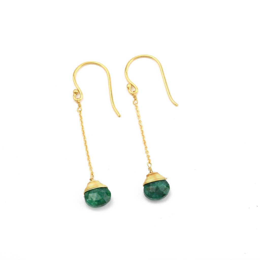 Natural Emerald Gemstone Earring - La Vitá Jewels