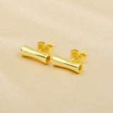 Metal Pipe Stud Earrings