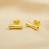 Metal Pipe Stud Earrings