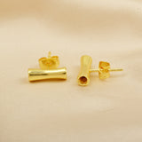 Metal Pipe Stud Earrings