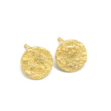 Round Hammered Stud Earrings