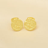 Round Hammered Stud Earrings