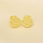 Round Hammered Stud Earrings - La Vitá Jewels