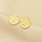 Round Hammered Stud Earrings - La Vitá Jewels