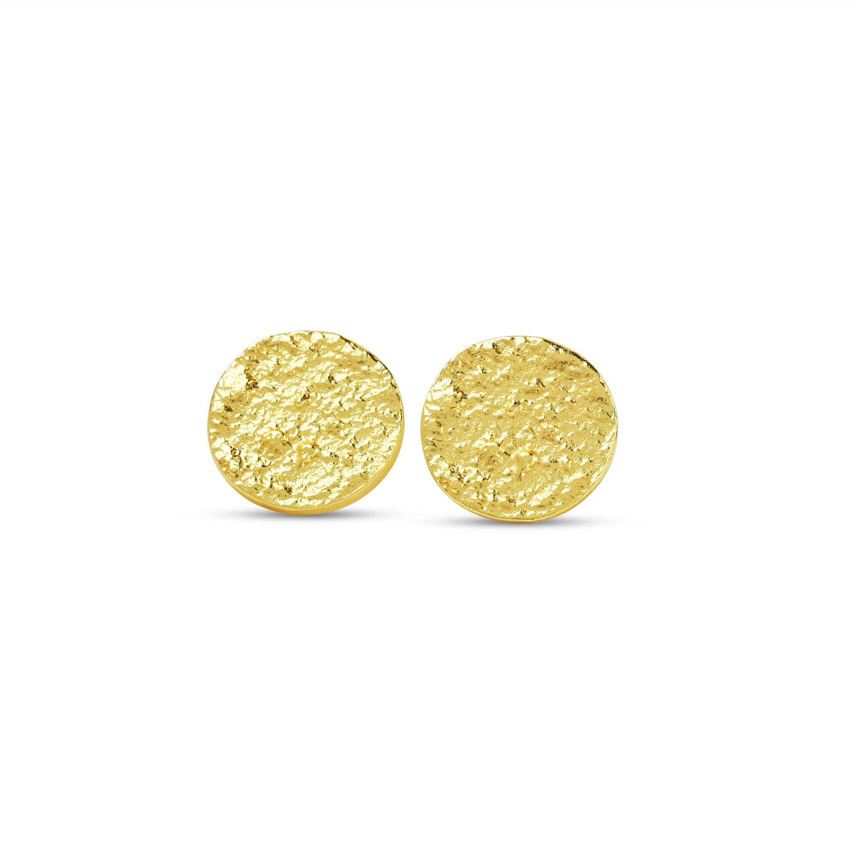Round Hammered Stud Earrings - La Vitá Jewels